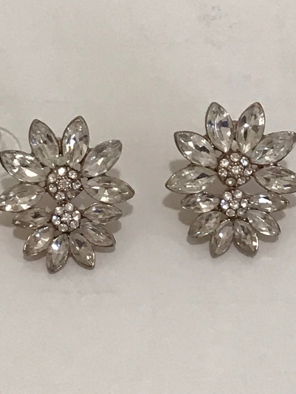 Vintage Rhinestone Earrings Gold Tone Stud Earrings